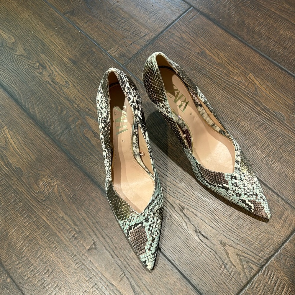 Multicolor heels.